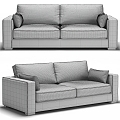 Two-seat sofa Fabric two-seat sofa Pillow 3d model