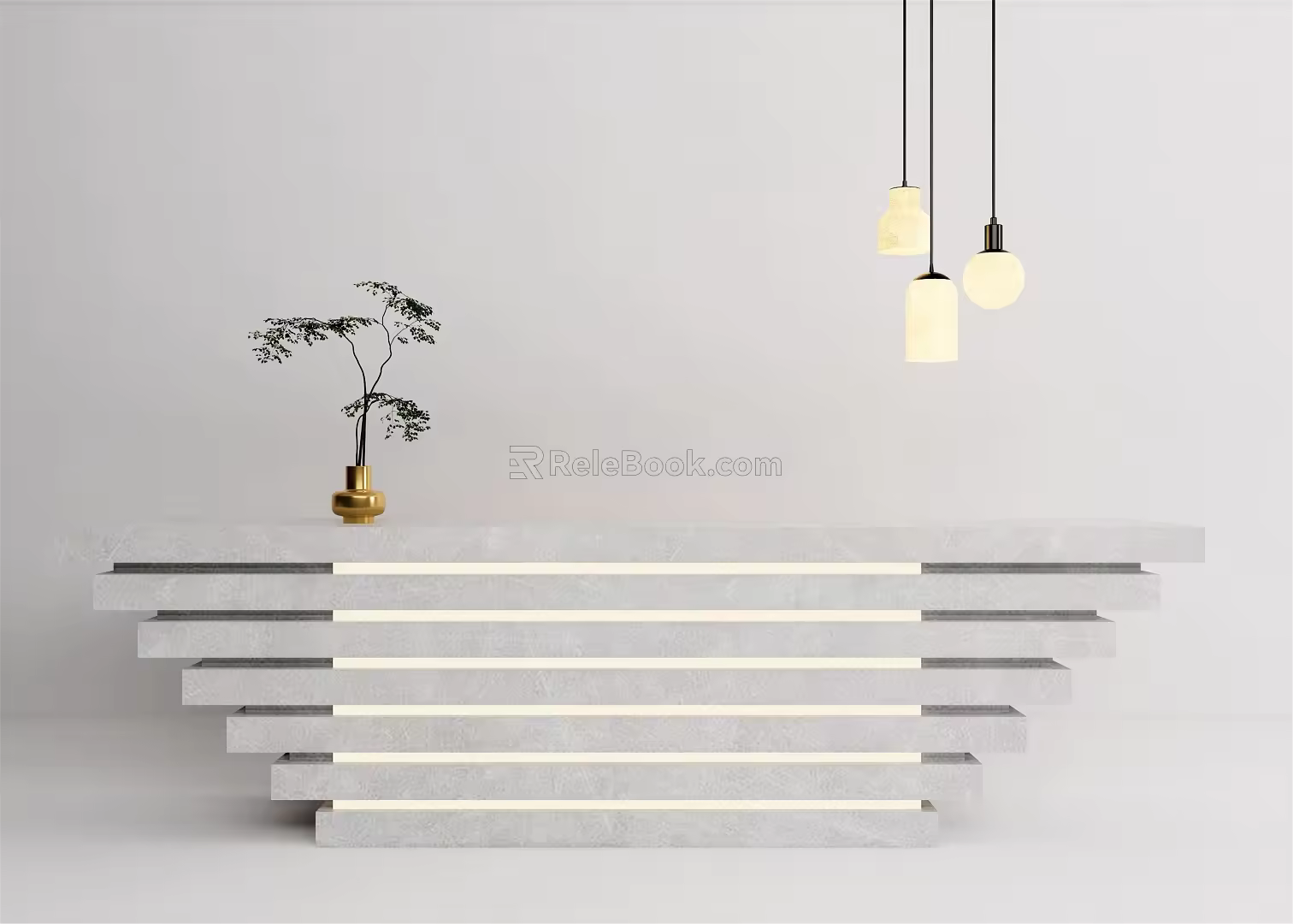 Modern Reception Desk Hotel Front Desk 3d model
