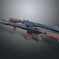 Tactical Rifle With Wooden Stock Metal Barrel And Detailed Design Features