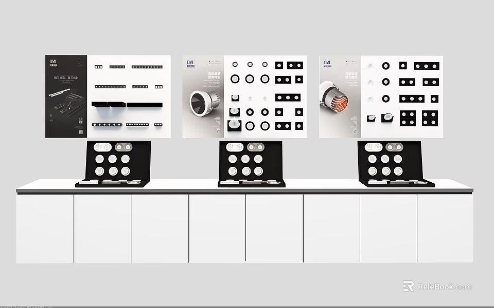 Modern Display Shelves Design With Adjustable Layers And Metal Hooks For Retail Showcases 3d model 