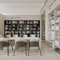 Modern Lounge Area Design With Comfortable Sofa Armchair Coffee Table And Bookshelves