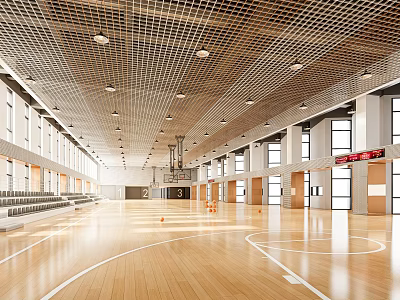 modern basketball hall 3d model