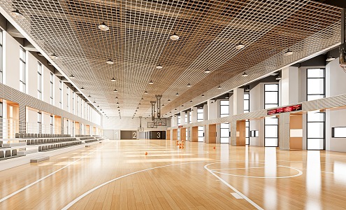 modern basketball hall 3d model