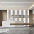 Modern company front desk office area front desk reception area leisure chair partition 3d model