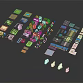 Colorful Modular Building Components With Various House Models And Different Shapes Blocks