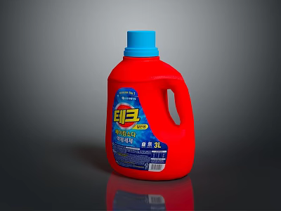 Red Bottle Blue Cap 3L Liquid Detergent for Effective Laundry Cleaning 3d model