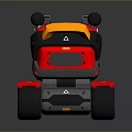 Red Toy Tank With Gray Yellow Accents Modern Detailed Design Sturdy Wheels Structure