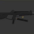 Modern Black Tactical Rifle With Rail Magazine And Ammunition Bullets