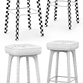 Modern Style Bar Stools With Black Cushioned Seat Wooden Legs And Footrest