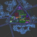 Aerial View Of Industrial Plant With Large White Tanks Cooling Towers And Metal Structures