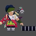 Cartoon Character Cartoon Swordsman Japanese Man Chivalrous Game Character Game Character Sushi Anime Character Anime Character Q Version Character 3d model