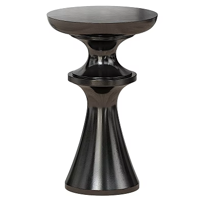 Black Metal Side Table With Elegant Goblet Shaped Base And Round Top 3d model Black Metal Side Table With Elegant Goblet Shaped Base And Round Top 3d model