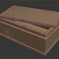 Wooden Storage Box With Textured Surface And Open Lid For Home Organizing