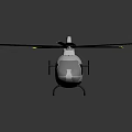 Modern Silver Helicopter with Black Rotors Yellow Tips and Streamlined Design 3d model