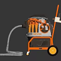 VACMASTER Wheeled Industrial Vacuum Cleaner With Long Hose And Orange White Design