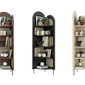 Elegant Decorative Cabinets With Plants Books And Decorative Items In Three Colors
