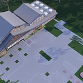 Modern Visitor Center With Wooden Stone Exterior And Green Landscaped Surroundings
