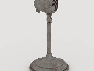 Vintage Retro Microphone With Metal Stand Classic Design And Antique Look 3d model