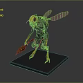 Game Movie Character Yellow Black Insect Creature With Wings Holding Honey Pot On Base