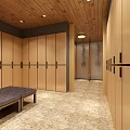 Spacious Fitness Studio With Purple Yoga Mats Modern Lighting And Wall Mirrors