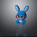 Cute Blue Rabbit Plush Toy With Big Ears Colorful Eyes Red Cheeks And Bow Tie