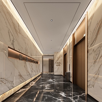 modern elevator hall 3d model