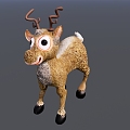 Modern Cartoon Animals Cute Fawn 3d model