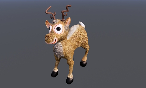 Modern Cartoon Animals Cute Fawn 3d model