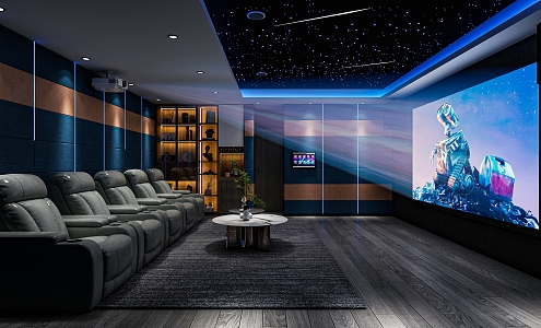 modern video room 3d model