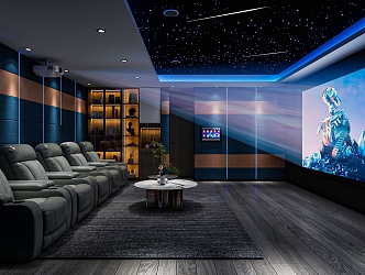 modern video room 3d model