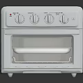 Stainless Steel Countertop Toaster Oven Featuring Control Knobs And Glass Door Design 3d model
