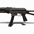 Classic Military Assault Rifle With Black Metal Body And Detachable Magazine