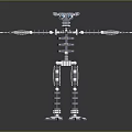 Mechanical Humanoid Robot With Extended Arms And Assembled Parts Structure 3d model