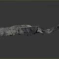 Long Textured Gray Natural Object With Rough Surface And White Stripe