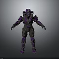 Armored Sci Fi Character With Purple And Black Mechanical Armor 3D Design Model 3d model