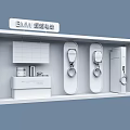 BMW Super Electric Showcase Items Including Charging Device And Key Fobs 3d model