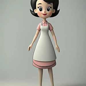 Big head son small head father apron mother 3d model
