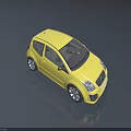 Yellow Small Car Modern Compact Design With Sleek Exterior And Alloy Wheels