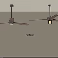 Poliform Modern Ceiling Lamp With Wooden Blades Black Metal Frame And Light Fixture