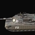 Military Tank Weapon With Camouflage Paint Cannon Tracks And Number P2