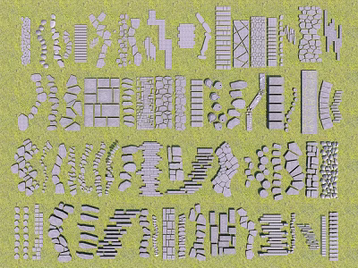 Collection Of Various Road Infrastructure Design Elements For Traffic Management 3d model