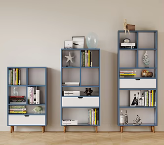 Modern Bookcase Storage Cabinet Book Decoration 3d model