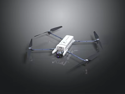 Quadcopter Drone For Space Exploration Missions With Scientific Equipment And Aerial Technology 3d model