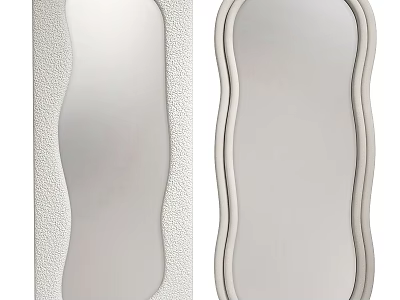 Modern Decorative Mirrors With Textured Frame And Curved Edges For Home Wall Decor 3d model
