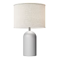 Modern Table Lamp With Linen Shade And Sleek Silver Metal Base Design