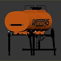 Orange Oil Tank Featuring PETMOH 45 Marking And Black Support Stand