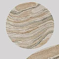 Round Rug With Natural Marble Pattern And Beige Brown Grey Stripes 3d model