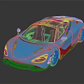 Blue Aerodynamic Sports Car With Sleek Design Black Roof Stylish Headlights And Alloy Wheels