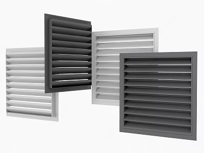 Stylish Modern Casement Windows With White Black And Gray Finishes And Contemporary Design 3d model