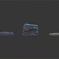 Neatly Folded Blue And Gray Clothes Stacked As Everyday Household Essentials